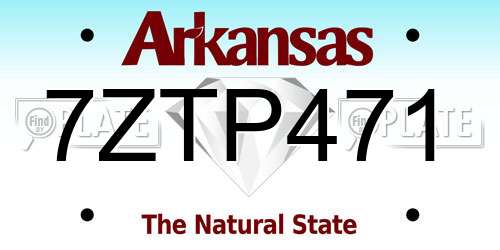 7ZTP471 Arkansas License Plate