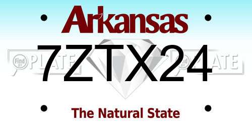 7ZTX24 Arkansas License Plate