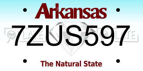 7ZUS597 Arkansas License Plate