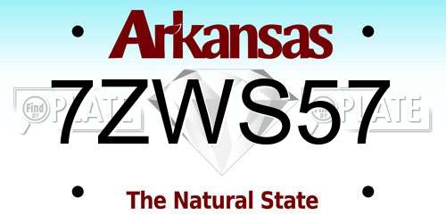 7ZWS57 Arkansas License Plate