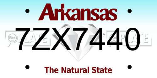 7ZX7440 Arkansas License Plate