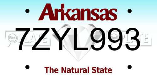 7ZYL993 Arkansas License Plate