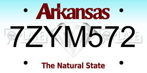7ZYM572 Arkansas License Plate