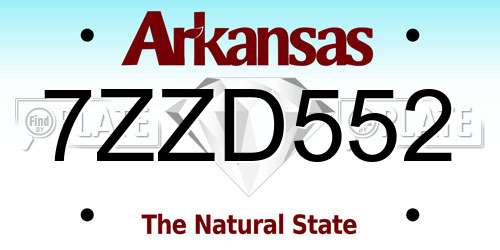 7ZZD552 Arkansas License Plate