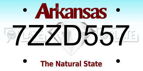 7ZZD557 Arkansas License Plate