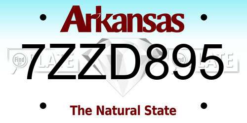 7ZZD895 Arkansas License Plate
