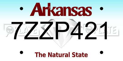 7ZZP421 Arkansas License Plate