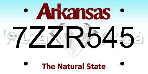 7ZZR545 Arkansas License Plate