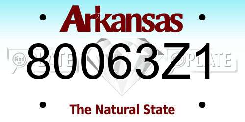 80063Z1 Arkansas License Plate