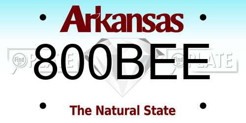 800BEE Arkansas License Plate