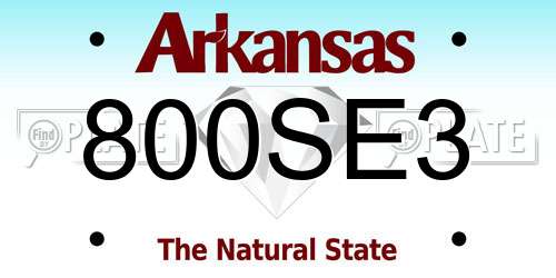 800SE3 Arkansas License Plate