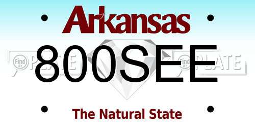 800SEE Arkansas License Plate