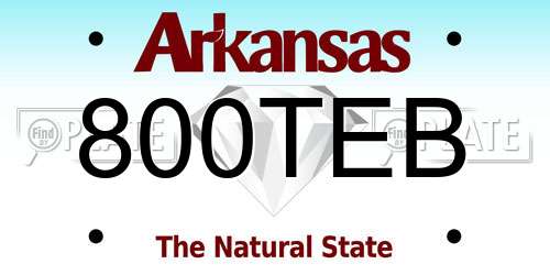800TEB Arkansas License Plate