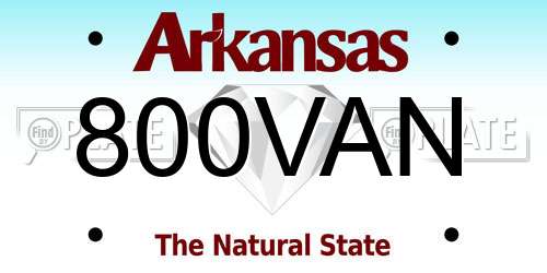 800VAN Arkansas License Plate