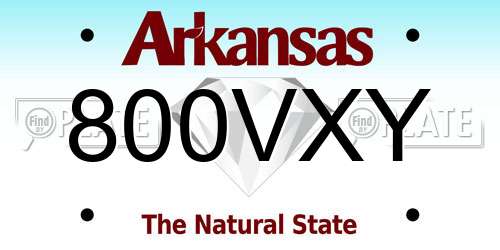 800VXY Arkansas License Plate