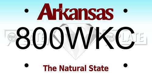 800WKC Arkansas License Plate