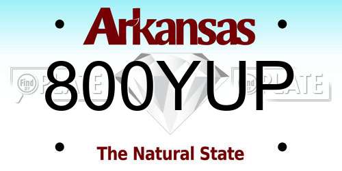 800YUP Arkansas License Plate