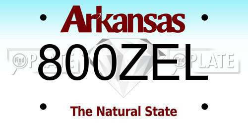 800ZEL Arkansas License Plate