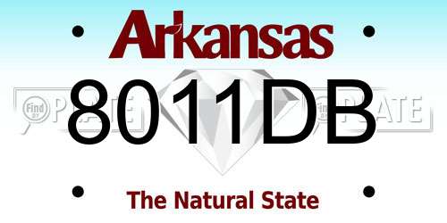 8011DB Arkansas License Plate