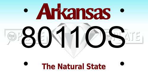 8011OS Arkansas License Plate