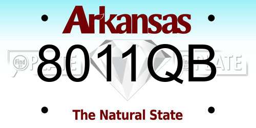 8011QB Arkansas License Plate