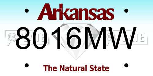 8016MW Arkansas License Plate