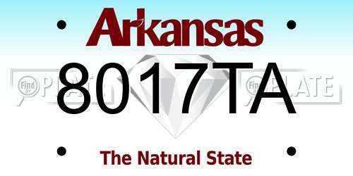 8017TA Arkansas License Plate