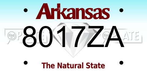 8017ZA Arkansas License Plate