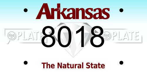 8018 Arkansas License Plate