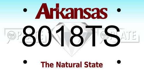 8018TS Arkansas License Plate