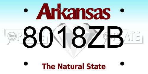 8018ZB Arkansas License Plate