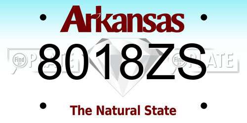 8018ZS Arkansas License Plate
