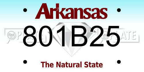 801B25 Arkansas License Plate