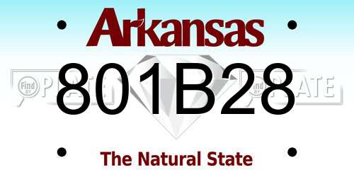 801B28 Arkansas License Plate