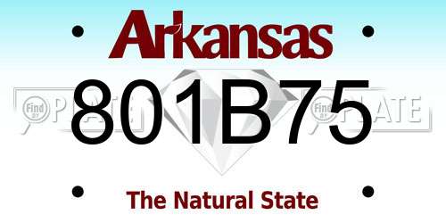 801B75 Arkansas License Plate