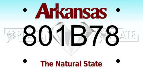801B78 Arkansas License Plate