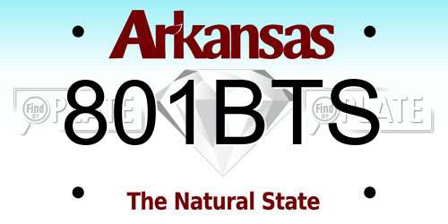 801BTS Arkansas License Plate