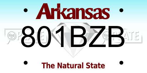 801BZB Arkansas License Plate