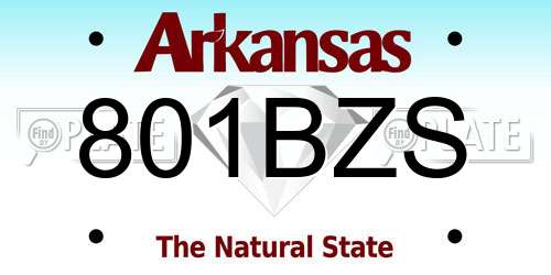 801BZS Arkansas License Plate