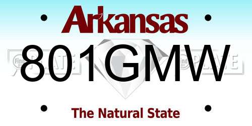 801GMW Arkansas License Plate