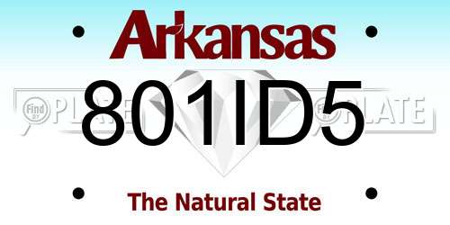 801ID5 Arkansas License Plate