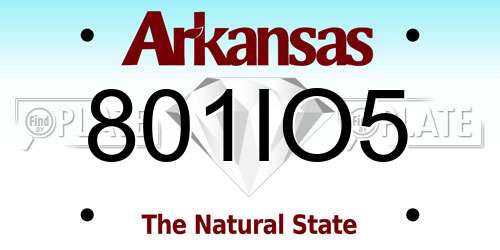 801IO5 Arkansas License Plate