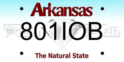801IOB Arkansas License Plate
