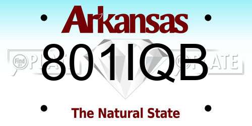 801IQB Arkansas License Plate