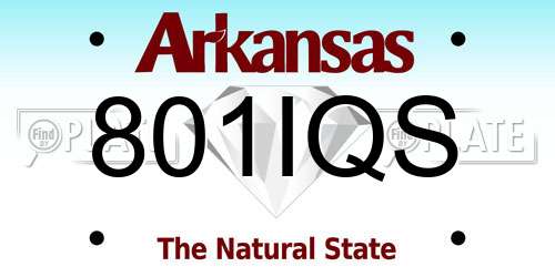 801IQS Arkansas License Plate