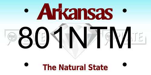 801NTM Arkansas License Plate