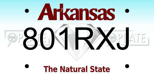 801RXJ Arkansas License Plate