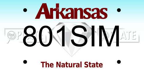 801SIM Arkansas License Plate