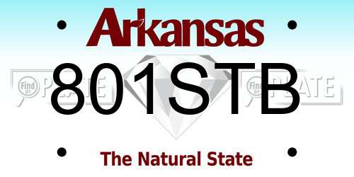 801STB Arkansas License Plate