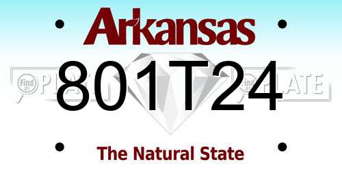 801T24 Arkansas License Plate